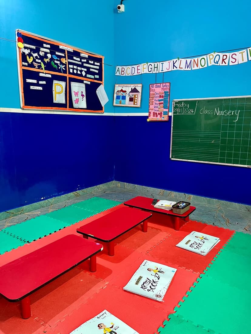 Nursery classroom at Kidzee Kasavanahalli with age-appropriate furniture for 3-4 year olds