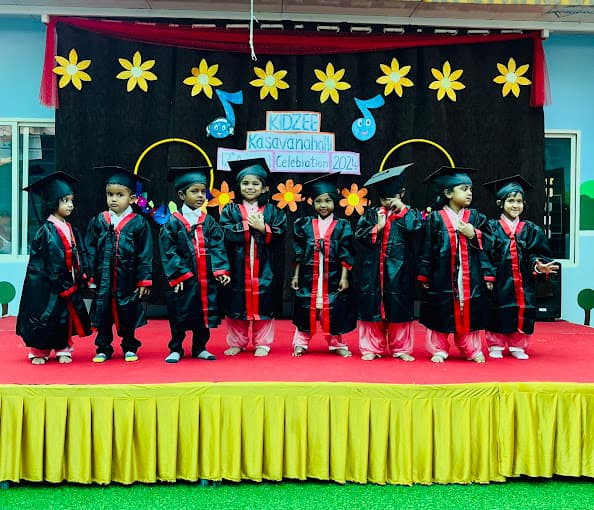 Happy children at Kidzee Kasavanahalli graduation day - best preschool in Bangalore celebrating student achievements